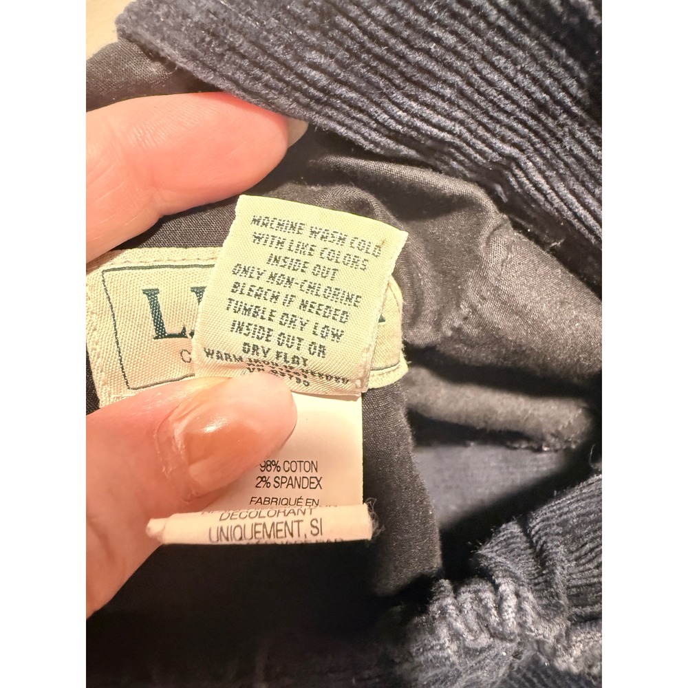 LL Bean Womens Classic Fit Curvy Corduroy Pants‎ Navy Blue Size 22WP Petite - Picture 8 of 8